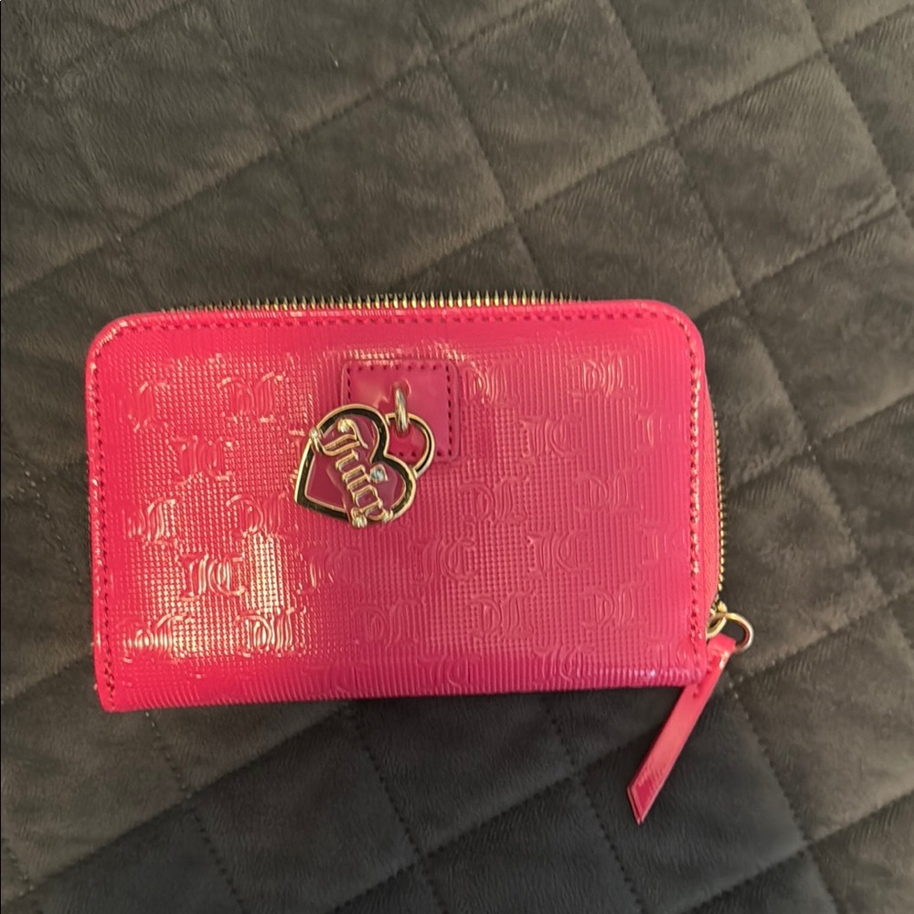 Juicy Couture Fuchsia Wallet with Heart Charm